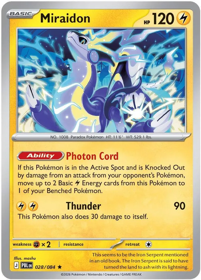 Pitch Black Miraidon Pokémon card